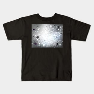 Silver Background with Stars Kids T-Shirt